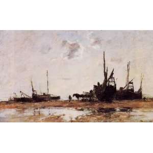   , painting name Berck Low Tide, By Boudin Eugène 