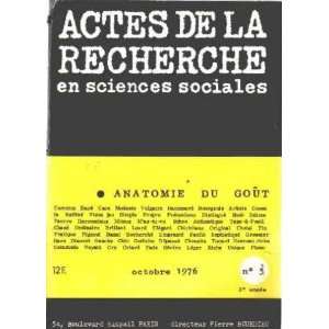   en sciences sociales n° 5/ anatomie du gout Bourdieu Pierre Books