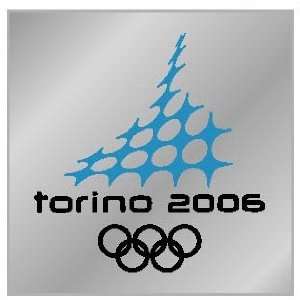   Torino 2006 Winter Olympics Silver Square Logo Pin: Sports & Outdoors