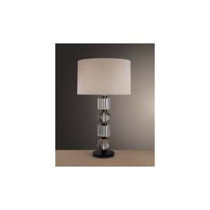 Minka Ambience Table Lamp in Black and Clear Crystal with Cream Shade 