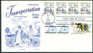 PNC FDC #2266 24.1c TANDEM BICYCLE Pl#1 PS4 GAMM #1901a  