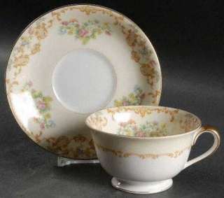 NORITAKE Morimura Porcelain China DELANO Footed Coffee Tea Cup Saucer 