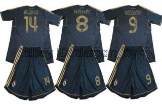 Real Madrid 2011/2012 2nd Away Soccer Uniform Jersey + Shorts S/M/L/XL 