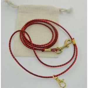 inch Leather Braided Bolo Cord is 6 Ft. Red Black Dog Lead 