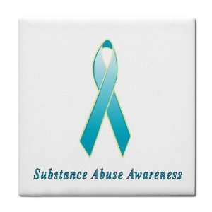 Substance Abuse Awareness Ribbon Tile Trivet