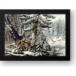  American Winter Sports   Deer Shooting O 34x27 Framed Art 