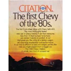  : 1980 CHEVROLET CITATION Sales Brochure Literature Book: Automotive