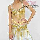 Handmade Belly Dance Bra with Hip Scarf Belt Chain Set