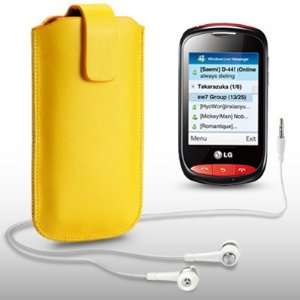  LG T310 WINK STYLE YELLOW PU LEATHER POCKET POUCH COVER 