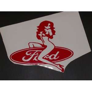  Girl on Ford Logo Decal Automotive