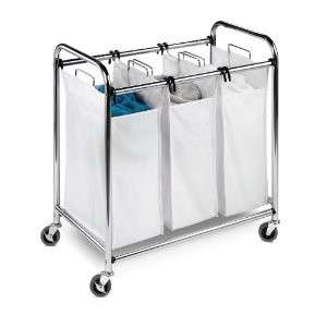 Heavy Duty Triple Laundry Sorter Chrome NEW 2Day Ship  