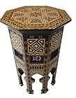 Moroccan Mother of Pearl Inlaid Wood Coffee Table