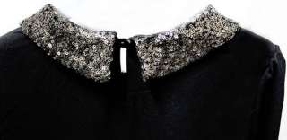 New Fashion Women Lapel Sequins Chiffon Long Sleeve Blouse Tops 0149 