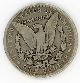 1891 CC Morgan $ 1 One Dollar Silver Coin   