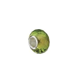  Green & Yellow, Faceted Glass Charm for Kera, Pandora and 