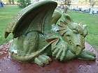   WINGED DRAGON CONCRETE/CEMEN​T GARDEN LAWN STATUE ~ OLD WORLD PATINA