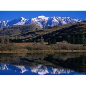  Snow Capped Mountains Reflected in Lake Hayes, Near 