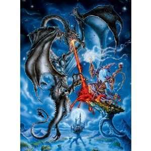    Glow in the Dark Blue Dragon Jigsaw Puzzle 100pc: Toys & Games