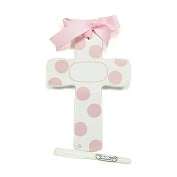 Product Image. Title: Personalizable Pink Bubble Dot Cross