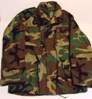   BDU WOODLAND CAMOUFLAGE FIELD JACKET/COAT COLD WEATHER GREAT SIZE SL
