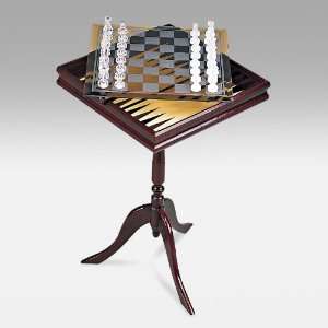  Game Table Set: Checkers, Chess, Cribbage, Backgammon, Poker Dice 