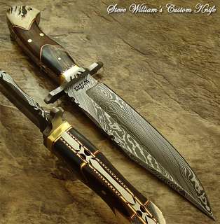 Steve Williams RARE INTRICATE DETAILED FULL TANG CUSTOM DAMASCUS 