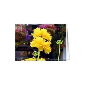  Yellow Flowers Happy Easter Paper Greeting Cards Card 