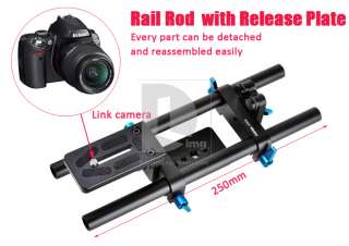 Fotga DP500 DSLR Rail 15mm Rod Support System For Matte Box Canon 5D 