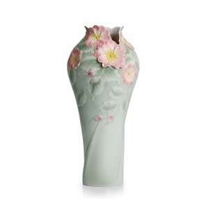  Franz Porcelain Beauty dog rose flower large vase (Limited 