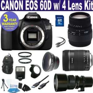  NEW CANON EOS 60D w/ CANON 18 135 IS LENS + SIGMA 70 300 DG MACRO 