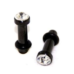     Anodized Black , Size 8G (Gauge) or 3.2mm, One (1) Pair Jewelry