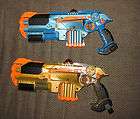 LAZER TAG LASER GUN GAME DELUXE PHOENIX LTX GOLD AND BLUE SET AWESOME 
