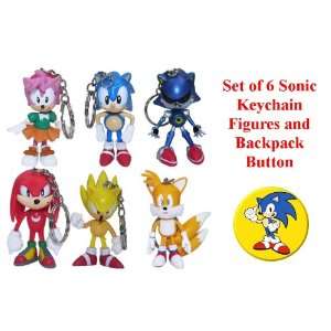 Sonic Key Chain Set Hard to Find Comic Book Hero Video Game Icon Set 