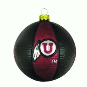 UTAH UTES GLASS BASKETBALL CHRISTMAS ORNAMENTS (3):  Sports 