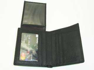 Mens Genuine Leather Bi Fold Wallet (1010) Black  