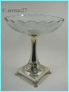 Antique WMF silver plate Centrepiece   fruit stand with crystal