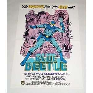  Rare Vintage 1986 Blue Beetle DC Comics Shop 22 x 15 1980 