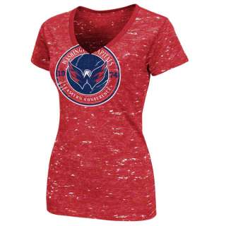Washington Capitals Womens Topaz Fashion V Neck T Shirt  