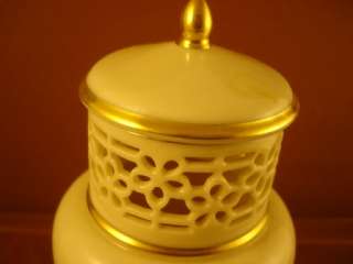 Lenox USA ivory gold trim ginger jar with lid  