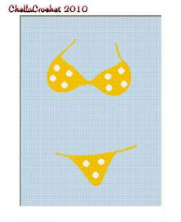 Yellow Polka Dot Bikini Afghan Crochet Pattern Graph  