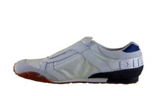 Diesel Mens Shoes Harold Keep Slip On White Brindle Leather Sneakers 