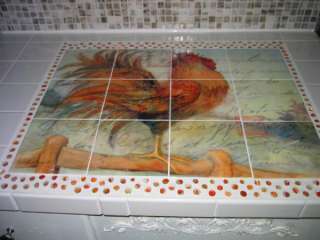 Nature Mural Ceramic Rooster Bath Backsplash Tile #428  