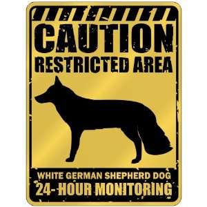   Area . White German Shepherd Dog Monitoring  Parking Sign Dog