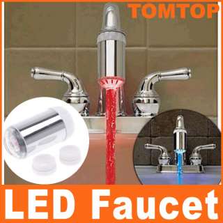 Glow LED Water Faucet Shower Light Red Blue Color kitchen Tap 