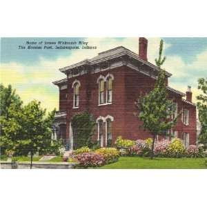   Vintage Postcard Home of James Whitcomb Riley   Indianapolis Indiana