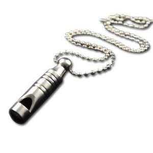  Classic Mini Size Stainless Steel Whistle Pendant Necklace(sound 
