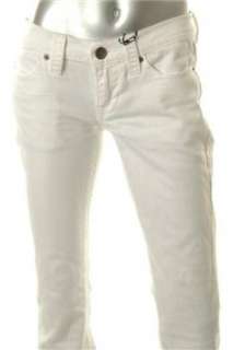 FAMOUS CATALOG White Straight Leg Jeans Low Rise Solid Stretch 2 