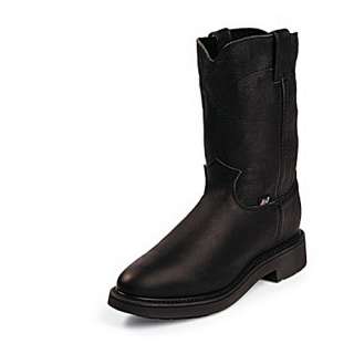 Mens JUSTIN BOOTS BLACK PITSTOP NON STEEL TOE 4763