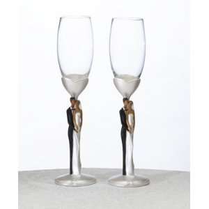   Couple Toasting Flutes   African/American   Set of 2: Everything Else