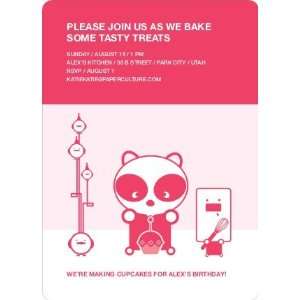  Panda Cupcake Birthday Party Invitation: Health & Personal 